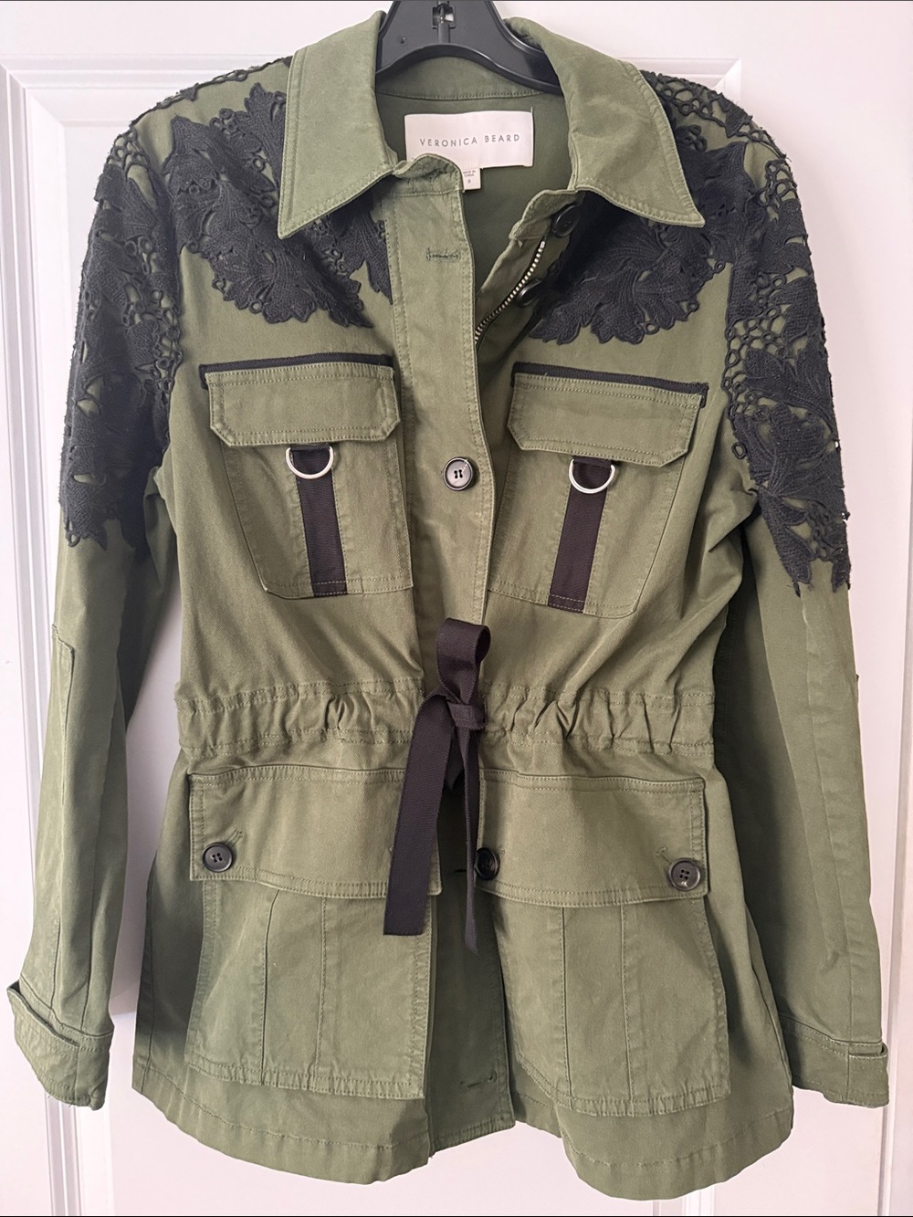 Veronica Beard Heritage Utility Jacket with Lace Details